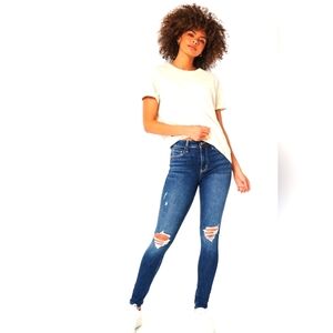 NEW! HOLLISTER HIGH-RISE RIPPED SUPER SKINNY JEANS SZ 7/R (28 Waist)!